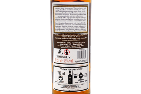 MEXICAN WHISKEY SINGLE BARREL MADE WITH NATIVE OAXACAN WHITE CORN - SIERRA NORTE
