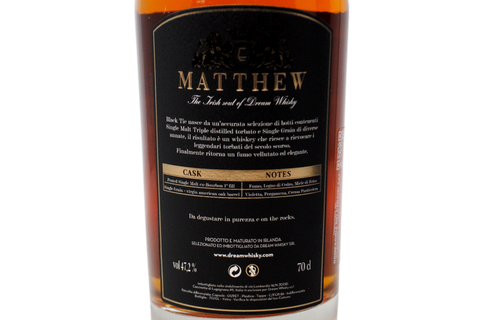 PEATED SINGLE MALT IRISH WHISKEY "THE BLACK TIE" - MATTHEW