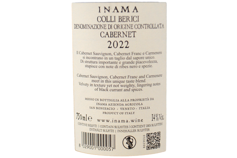COLLI BERICI CABERNET DOC "BRADISISMO" 2022 - INAMA