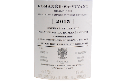 ROMANÉE-ST-VIVANT GRAND CRU "MAREY-MONGE" 2015 - DOMAINE DE LA ROMANÉE-CONTI