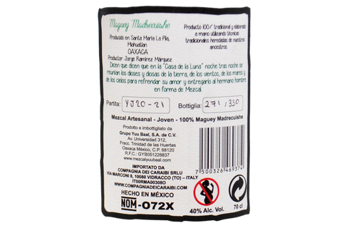 MEZCAL ARTESANAL 100% MAGUEY MADRE-CUISHE - YUU BAAL