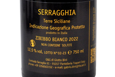 TERRE SICILIENNE IGP ZIBIBBO BLANC "SERRAGGHIA" 2019 - GIOTTO BINI