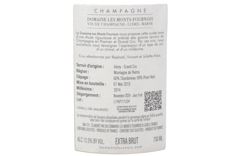 CHAMPAGNE VERZY GRAND CRU MILLÉSIME EXTRA BRUT "MONTAGNE" 2014 - DOMAINE LES MONTS FOURNOIS