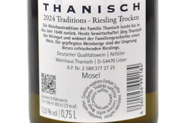 RIESLING TROCKEN "TRADITION 1648" 2024 - WEINGUT THANISCH