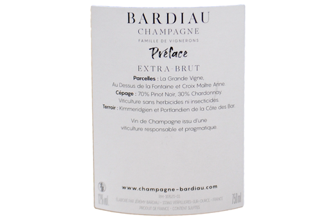 CHAMPAGNE EXTRA BRUT "PREFACE" - BARDIAU