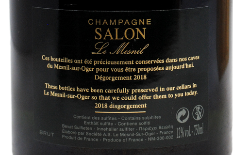 CHAMPAGNE BRUT BLANC DE BLANCS "CUVÉE S LE MESNIL" 1997 DEGORGEMENT 2018 - SALON