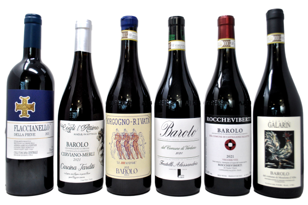 BAROLO 2021 TASTING BOX - 5 BOTTIGLIE + 1 FLACCIANELLO 2021 FONTODI OMAGGIO