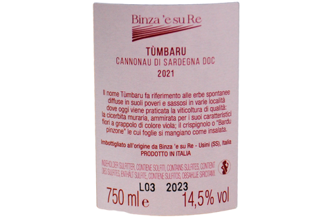 CANNONAU DI SARDEGNA DIOC "TUMBARU" 2021 - BINZA 'E SU RE