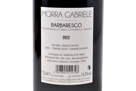 BARBARESCO DOCG 2022 - MORRA GABRIELE