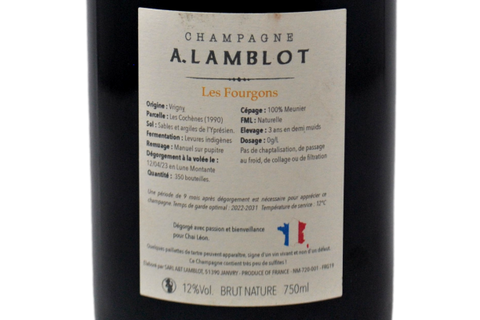 CHAMPAGNE MEUNIER BRUT NATURE "LES FOURGONS" - A. LAMBLOT (350 BOTTIGLIE PRODOTTE)