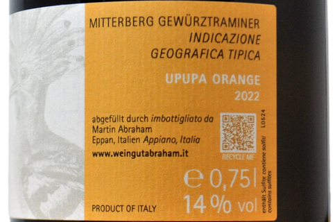 MITTERBERG GEWURZTRAMINER IGT "UPUPA ORANGE" 2022 - WEINGUT ABRAHAM