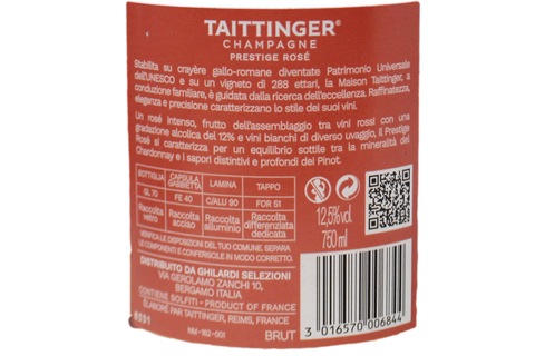 CHAMPAGNE ROSE BRUT “PRESTIGE” - TAITTINGER