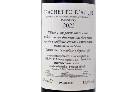 BRACHETTO D'ACQUI PASSITO DOCG "PASSRÌ" 2023 - MARENCO