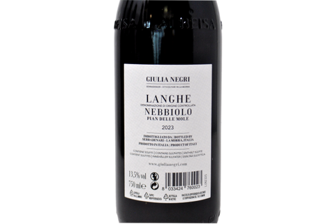 LANGHE NEBBIOLO DOC "PIAN DELLE MOLE" 2023 - GIULIA NEGRI