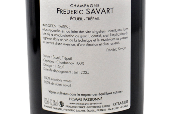 CHAMPAGNE BLANC DE BLANCS EXTRA BRUT PREMIER CRU ÉCUEIL-TRÉPAIL - FREDERIC SAVART