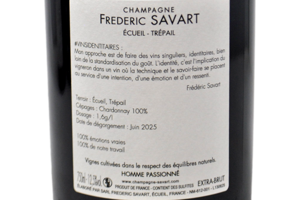 CHAMPAGNE BLANC DE BLANCS EXTRA BRUT PREMIER CRU ÉCUEIL-TRÉPAIL - FREDERIC SAVART