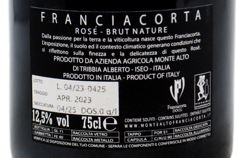 FRANCIACORTA DOCG ROSÉ BRUT NATURE - MONTE ALTO