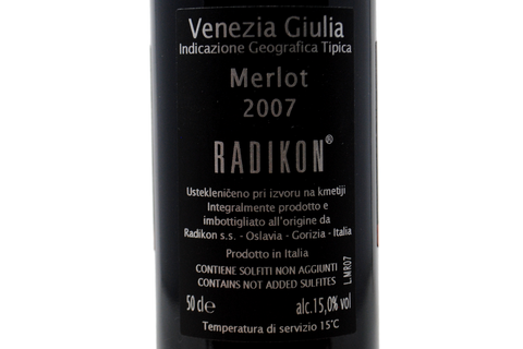 VENEZIA GIULIA IGT "MERLOT" 2007 0,50 L - RADIKON