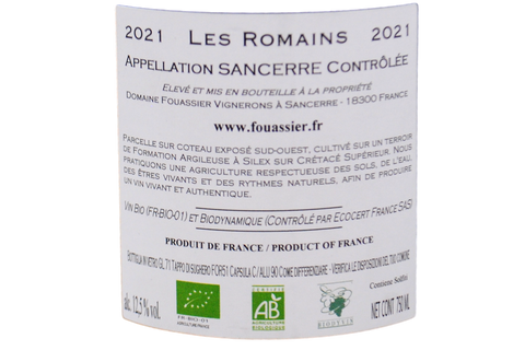 SANCERRE BLANC "LES ROMAINS" 2021 - DOMAINE FOUASSIER