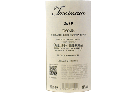 TOSCANA ROSSO IGT “TASSINAIA” 2019 - CASTELLO DEL TERRICCIO