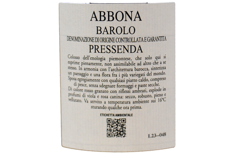 BAROLO DOCG "PRESSENDA" 2011- MARZIANO ABONNEZ-VOUS