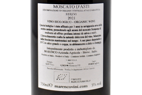 MOSCATO D'ASTI DOCG "SCRAPONA COLLEZIONE DI FAMIGLIA" BIO STREVI 2021 - MARENCO