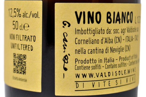 VINO BIANCO NON FILTRATO 100% SAVAGNIN "ONEIRO" 2022 0,50 L - VALDISOLE