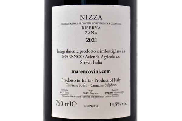 NIZZA RISERVA DOCG  "ZANA" 2021 - MARENCO