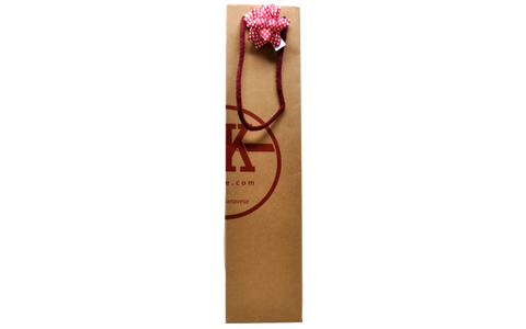 SACCHETTO REGALO DA 1 BOTTIGLIA FIRMATO 3K WINE CON FIOCCO COLORATO
