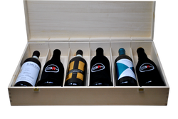 BLIND TASTING BOX LIMITED EDITION "MASTER" - 6 BOTTIGLIE + CASSETTA DI LEGNO OMAGGIO E 3 CALZE FIRMATE 3K WINE