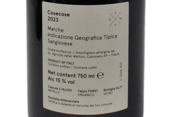 MARCHE IGT SANGIOVESE "COSECOSE" 2023 - VALTER MATTONI