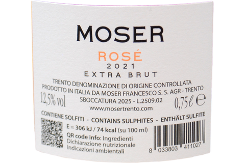 TRENTO DOC BLANC DE NOIRS ROSÉ EXTRA BRUT 2021 - MOSER