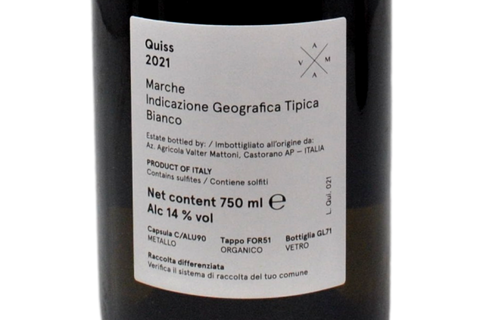 MARCHE IGT BIANCO "QUISS" 2021 - VALTER MATTONI