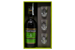 CHARTREUSE VERTE 55° 35cl SPECIAL PACK (3 BICCHIERI) - CHARTREUSE