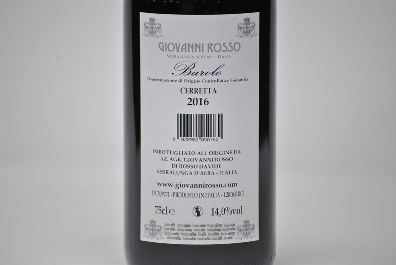 Barolo Docg "Cerretta" 2016 -Giovanni Rosso