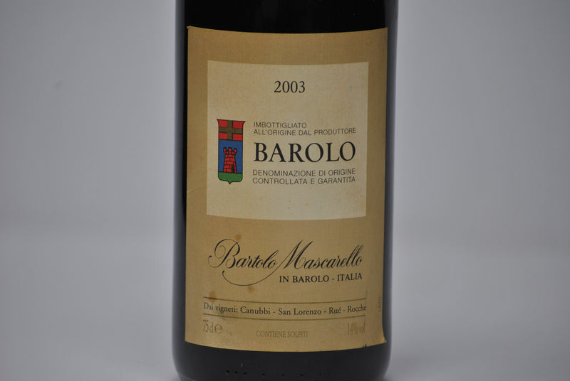 BAROLO DOCG 2003  -BARTOLO MASCARELLO