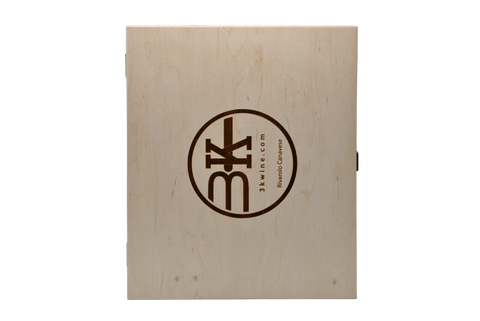 CASSETTA REGALO DA 3 BOTTIGLIE IN LEGNO FIRMATA 3K WINE