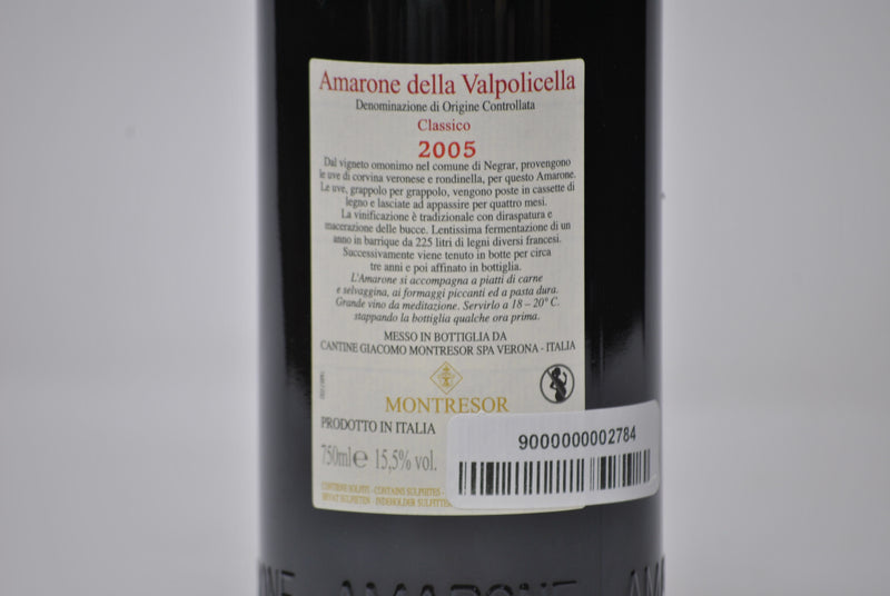 Amarone della Valpolicella DOCG CLASSICO"CAPITEL DELLA CROSARA" 2005 astuccio legno - MONTRESOR
