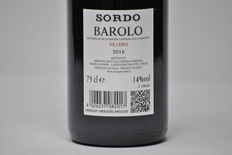 BAROLO DOCG "VILLERO" 2016 - SORDO