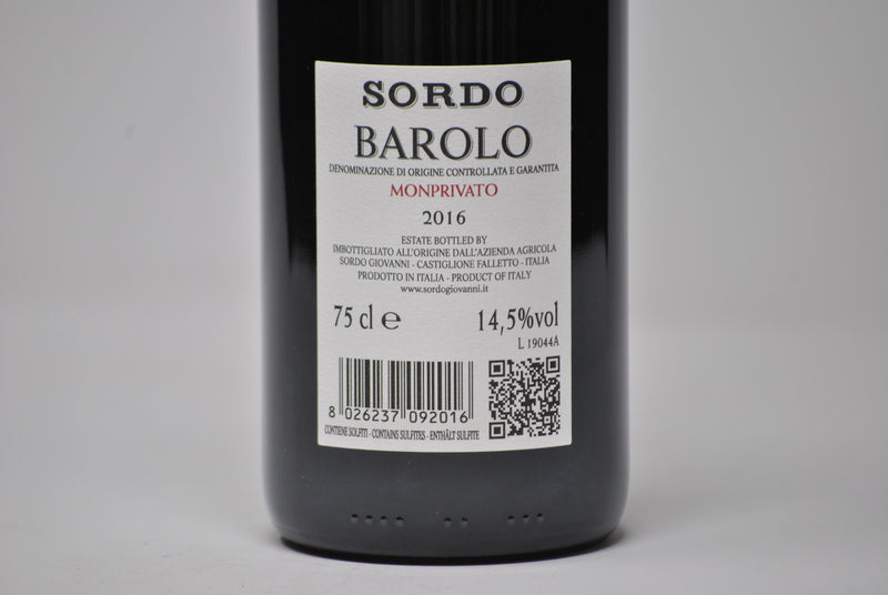 BAROLO DOCG "MONPRIVATO" 2016 - SOURD