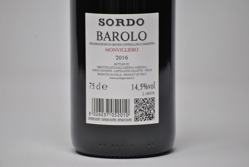 BAROLO DOCG "MONVIGLIERO" 2016 - SORDO