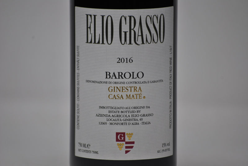 BAROLO DOCG "GINESTRA CASA MATE' "2016 - ELIO GRASSO