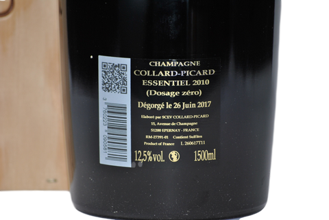 CHAMPAGNE DOSAGE ZERO "ESSENTIEL" 2010 MAGNUM (CASSA LEGNO) - COLLARD PICARD (DEGORGIATO 27 GIUGNO 2017)